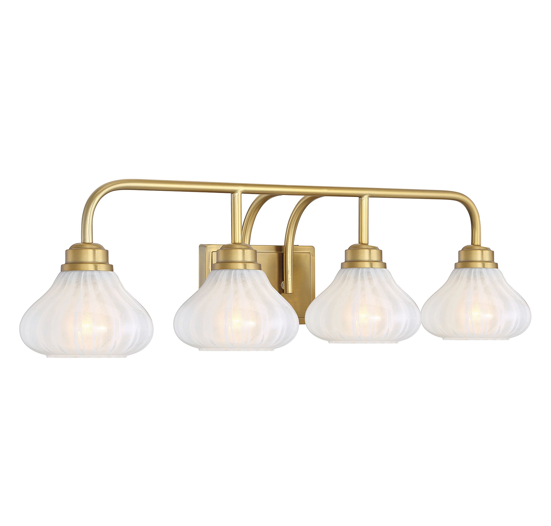 33.87-in 4-Light Warm Brass Transitional Vanity Light Bar in the Vanity ...