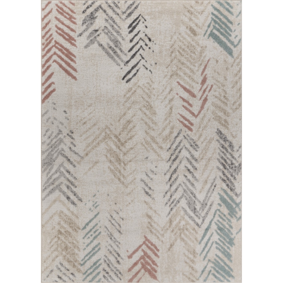 HomeRoots 4000395587 8 x 9 (ft) Polypropylene Orange Yellow Blue Green Red Rectangular Indoor Area rug