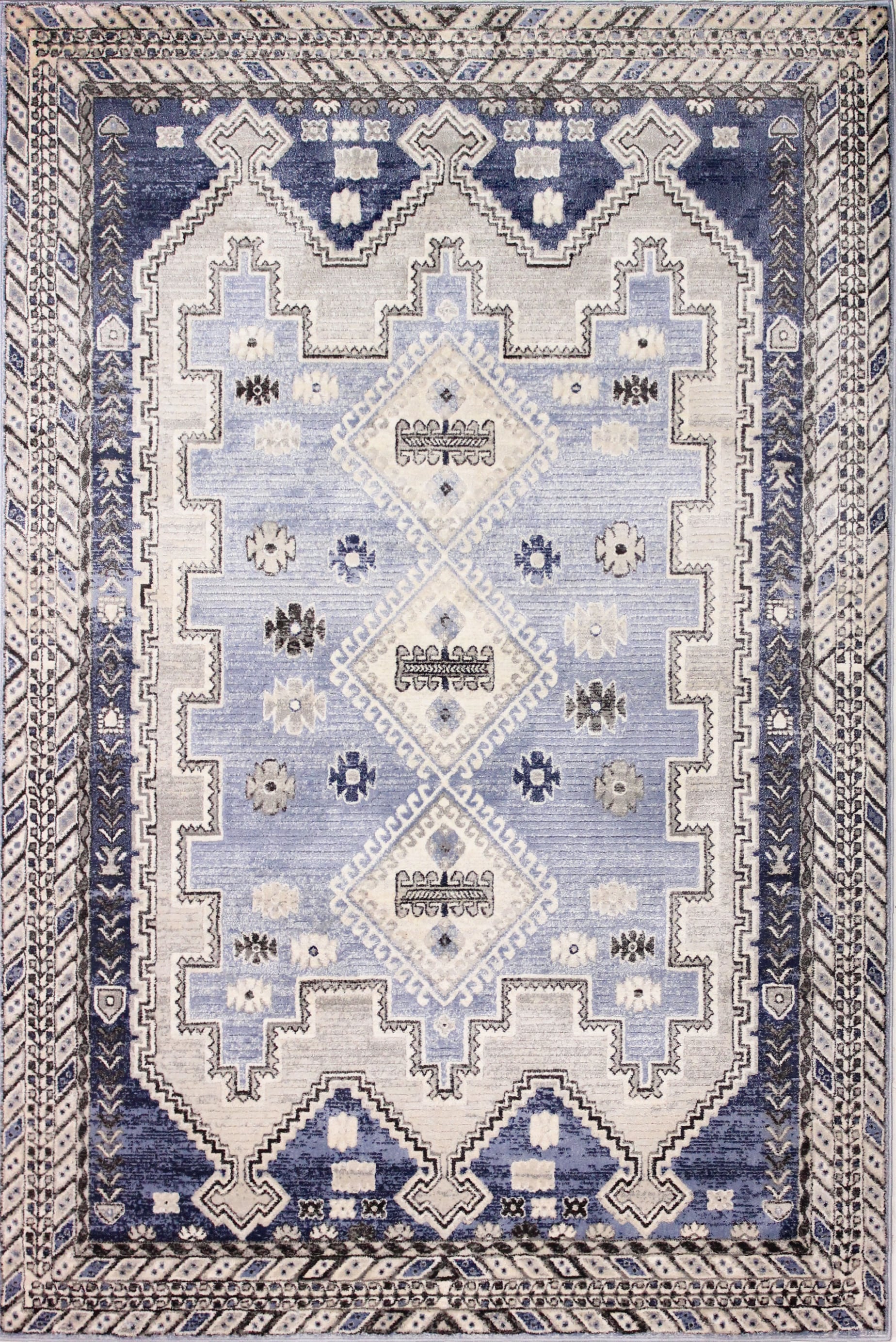 Bashian 649652291864 9 X 12 (ft) Lt.Blue Indoor Geometric Southwestern Area Rug