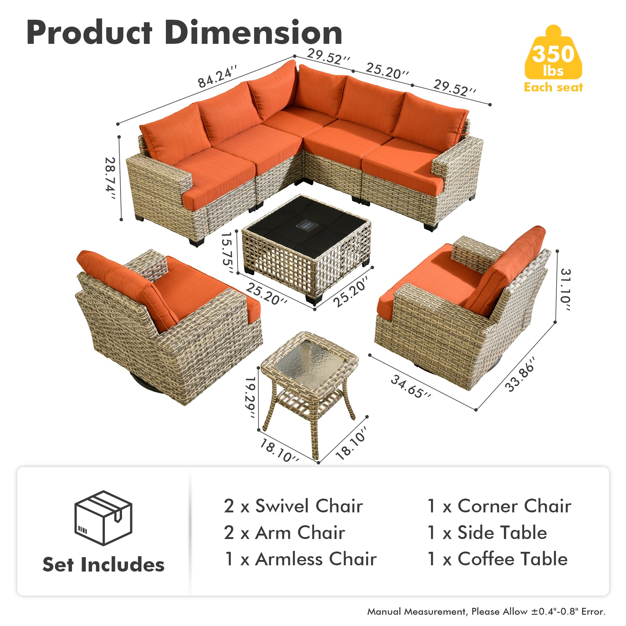 XIZZI XITBS809C4-RC3 Patio-Sofas-Daybeds - View #9