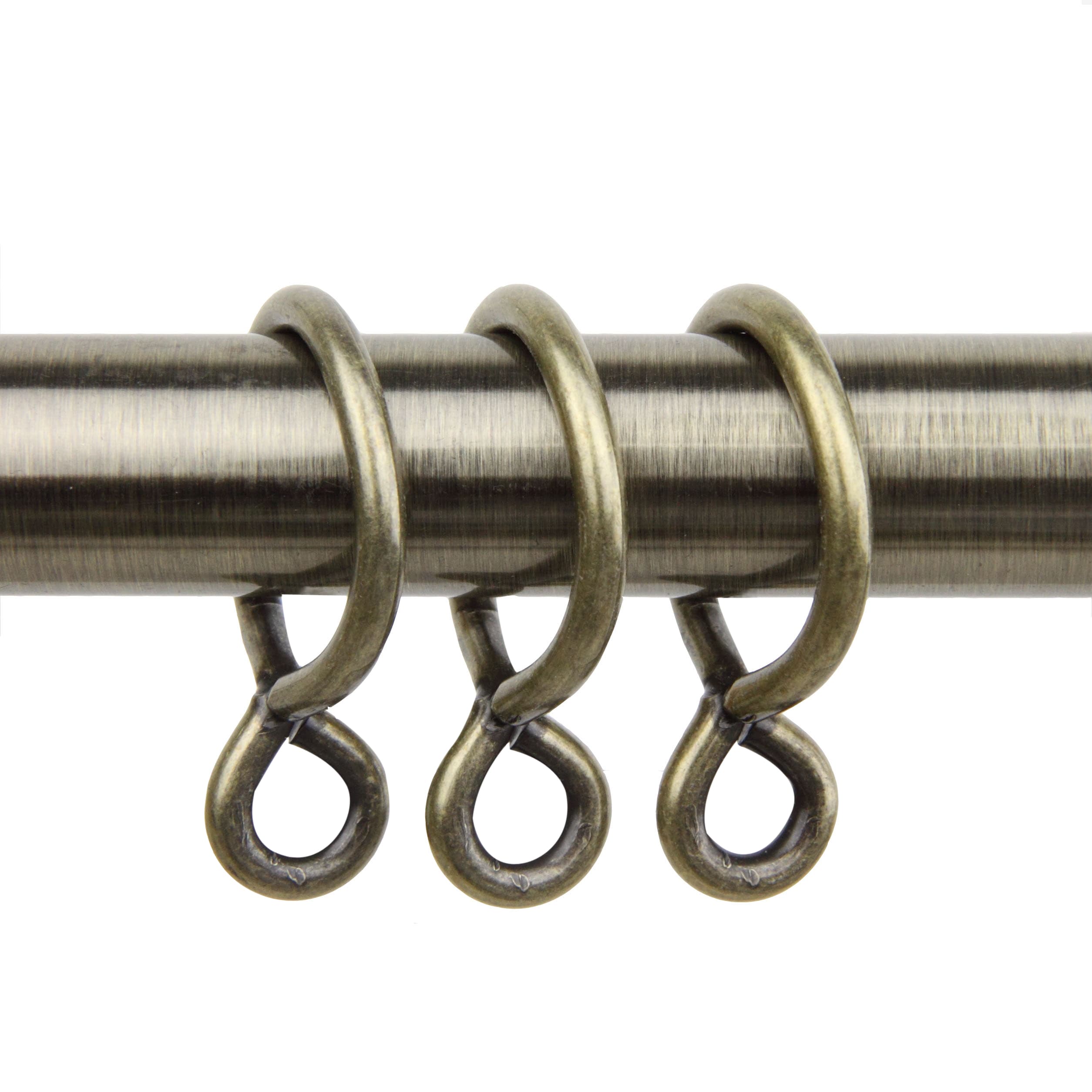 10x WHITE CURTAIN RINGS FOR 25MM POLE Modern Hanging Eyelet Loop Hooks Hoops 
