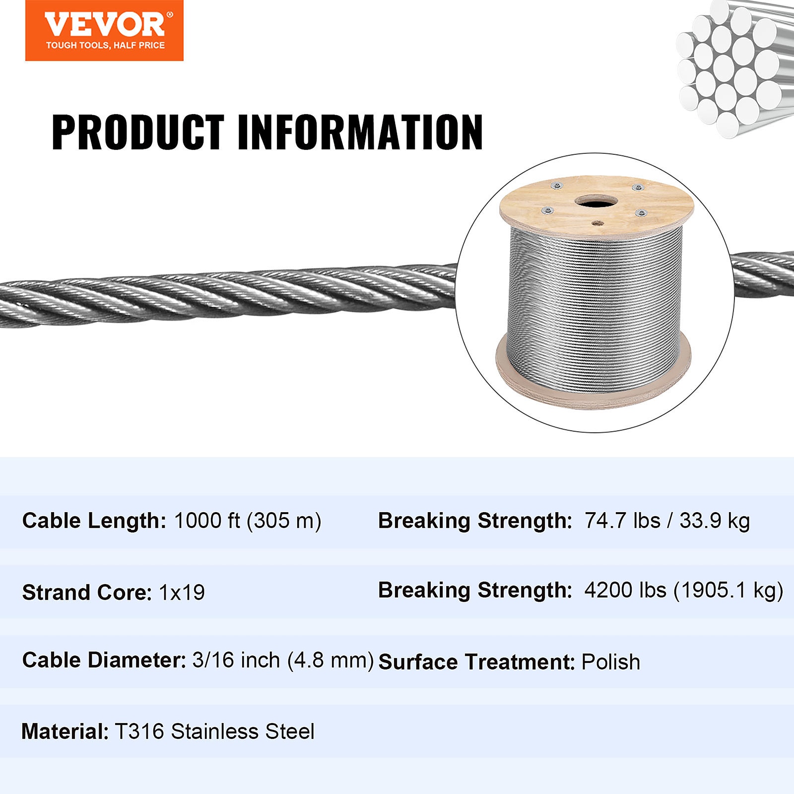 VEVOR GSS1X19-4.8MM305MV0 Deck-Tools-Accessories - View #8