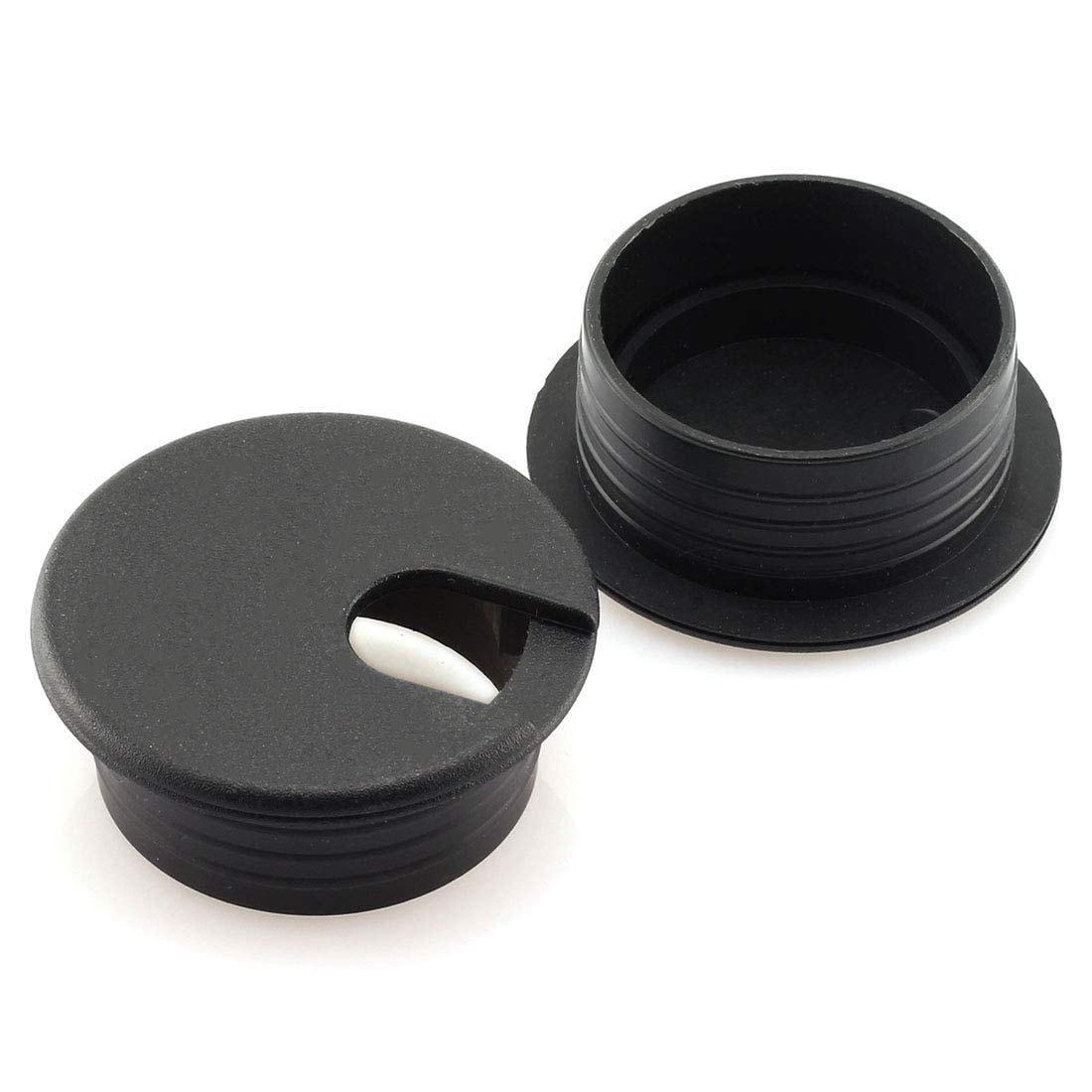 Aoibox  1 1 2 Inch Desk Cable Grommet Hole Cover ABS Plastic Cord Organizer for Office PC Desk Black 2 Pack