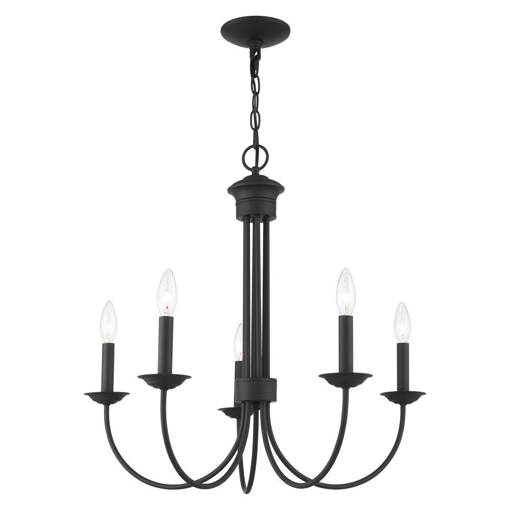 Estate Elegance 5-Light Black Crystal Chandelier