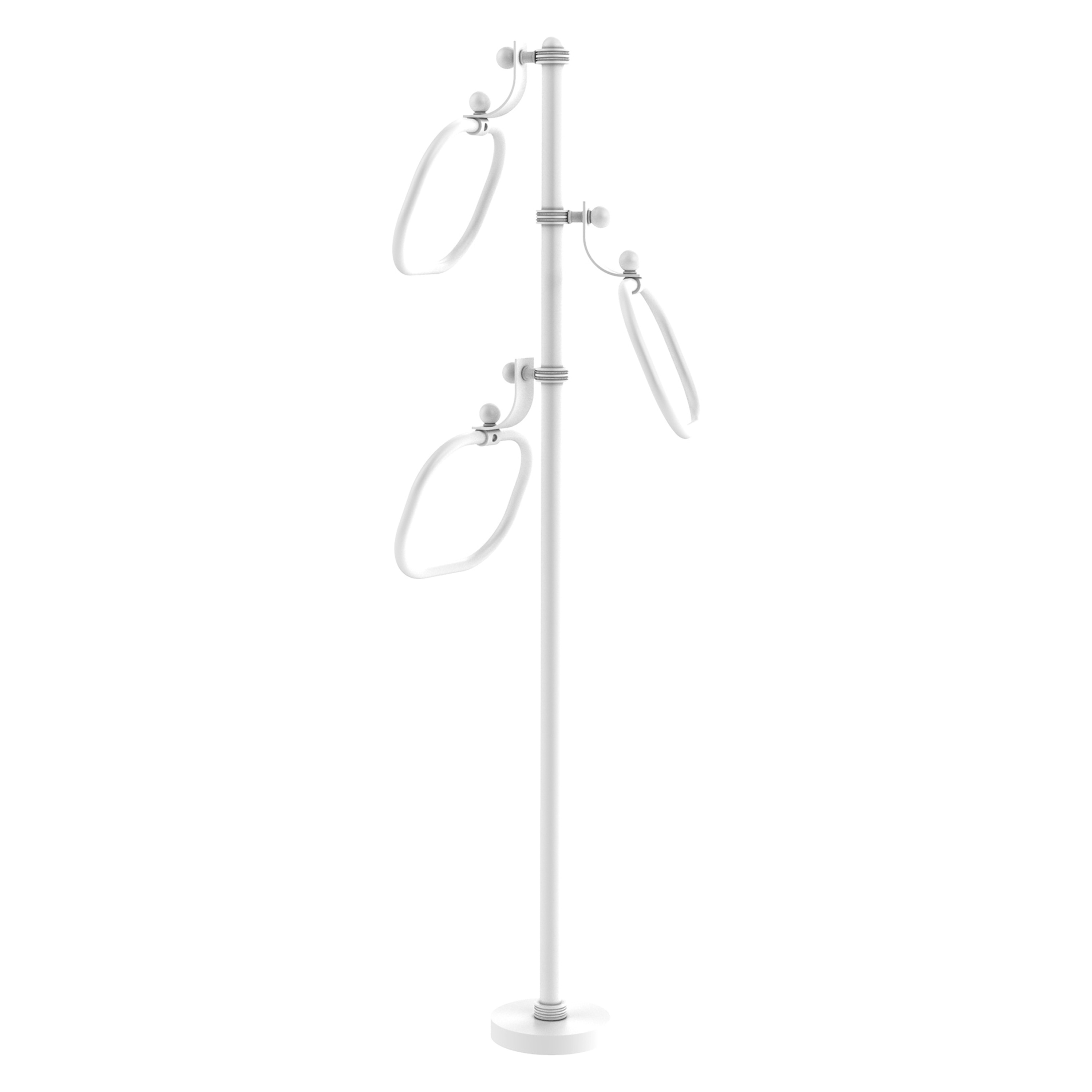 Allied Brass TS-83D-WHM Matte White Freestanding floor Single Towel Ring