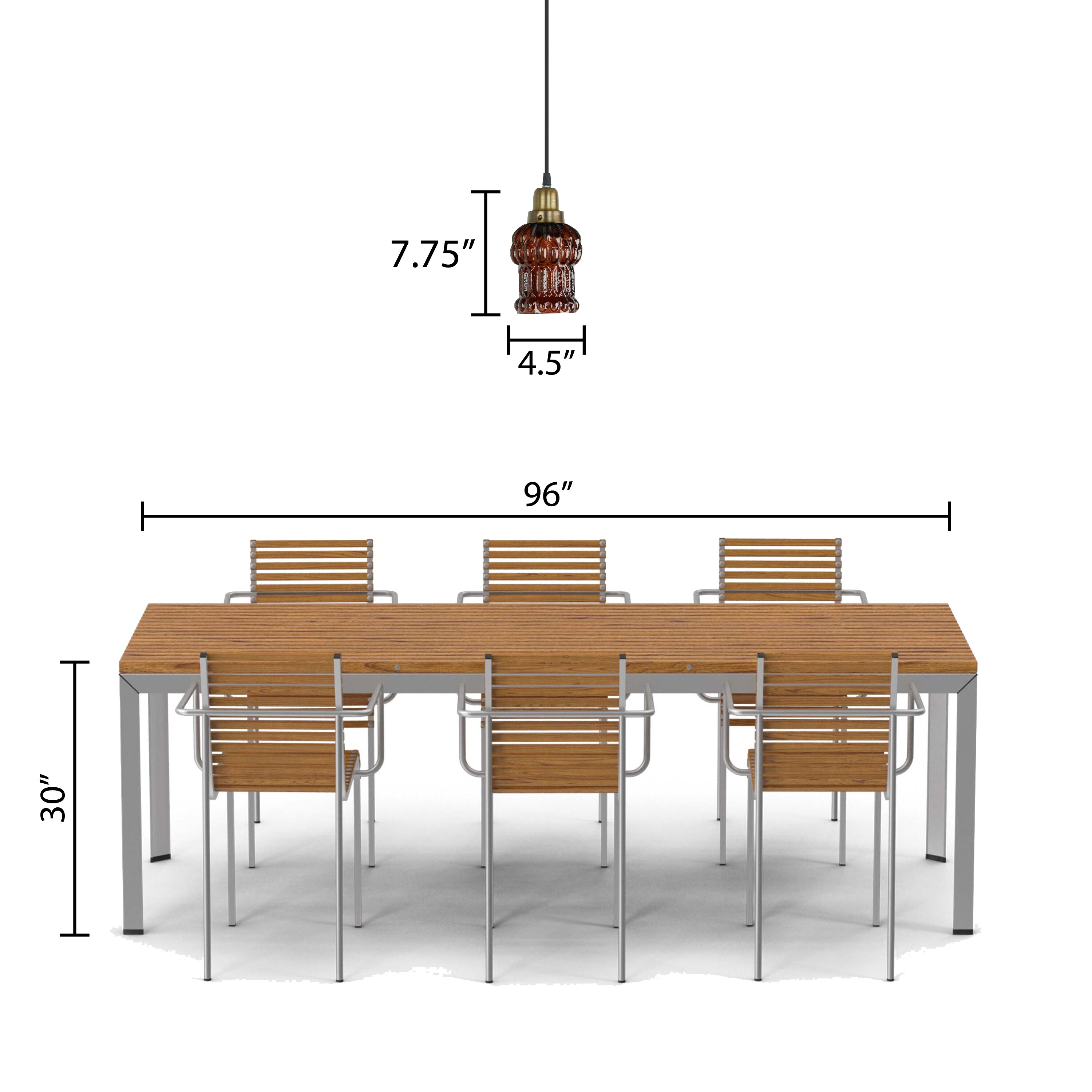 Brown Textured Glass and Gold Metal Pendant Light