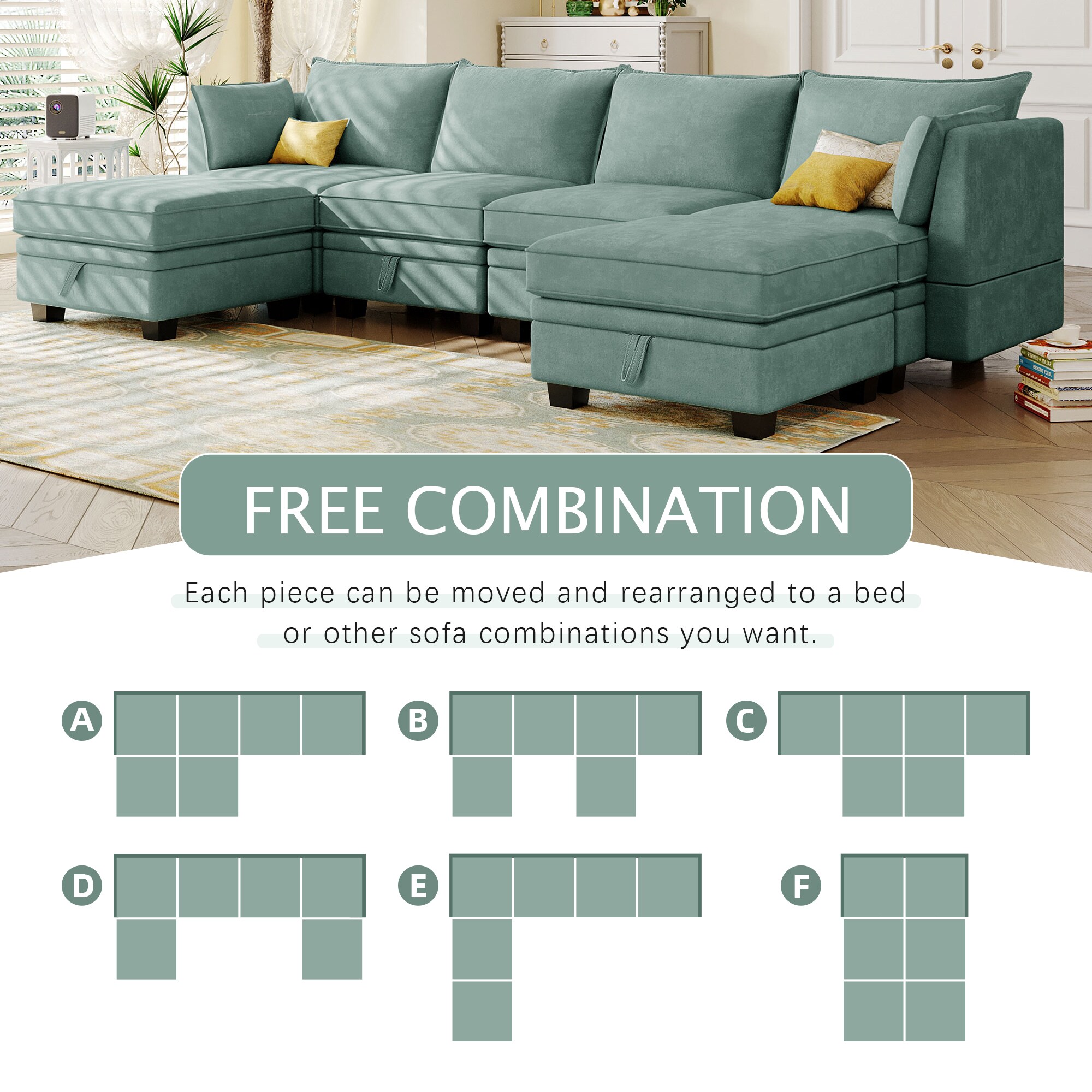 JIMSMAISON JMUSSO28LGRN Sofas-Loveseats - View #3