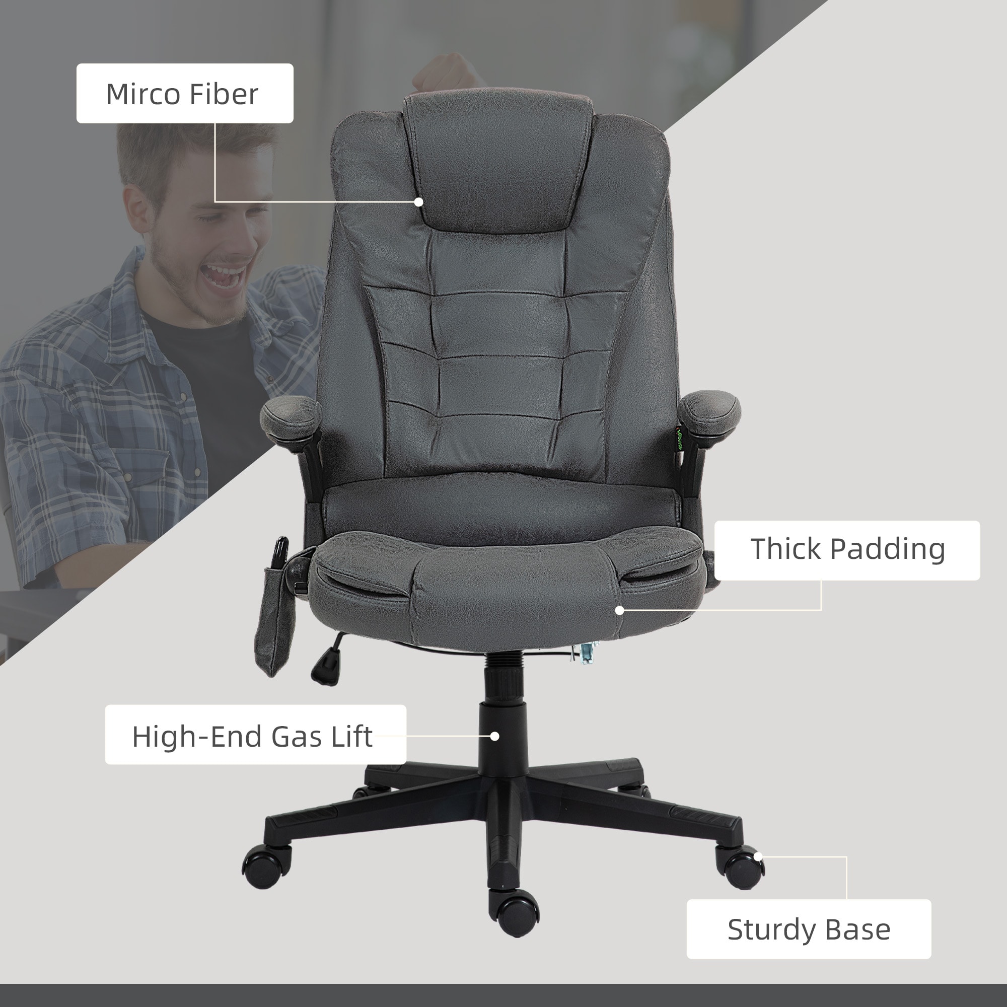 HomCom 921-171V85CG Office-Chairs - View #8