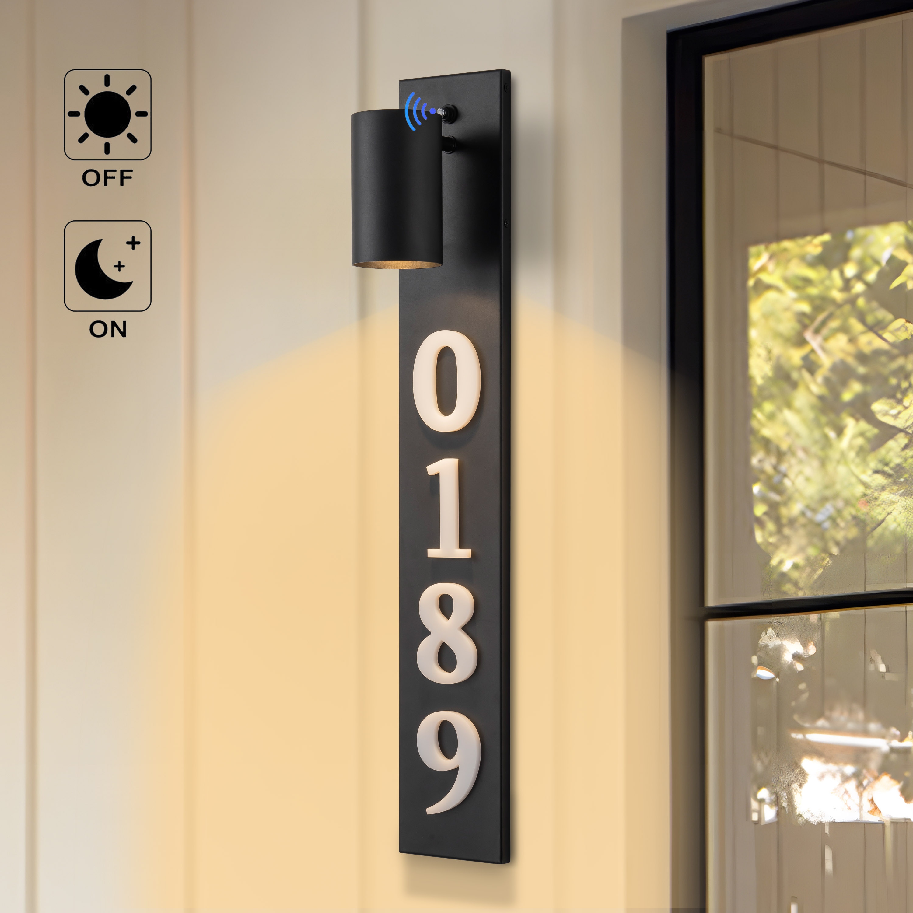 C Cattleya LLA2482-W 1 -Light 28-in H Matte Black Hardwired Dusk to Dawn Outdoor Wall Light
