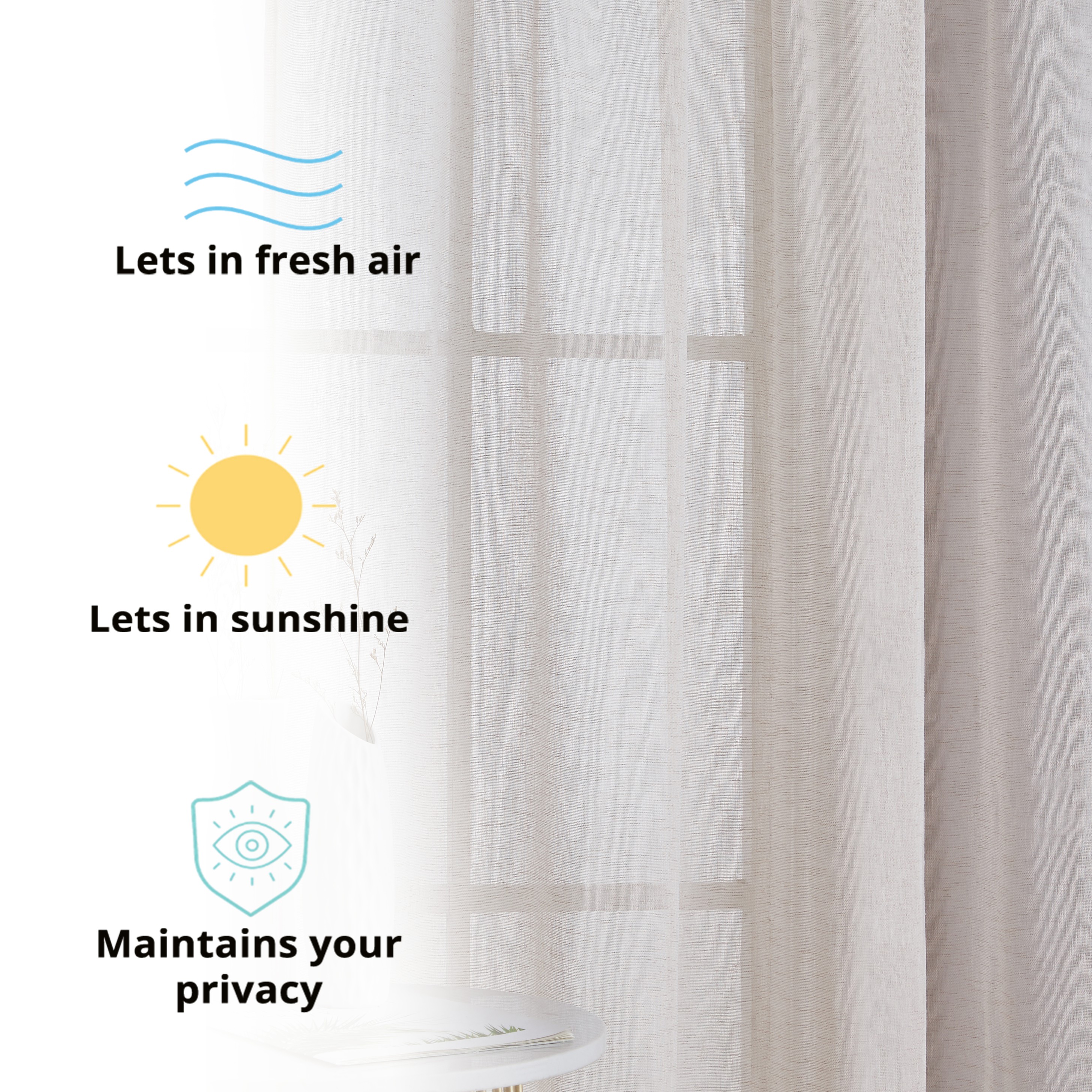 Totally Home Decor PEN-LNRP-BEIG96 curtains - View #4