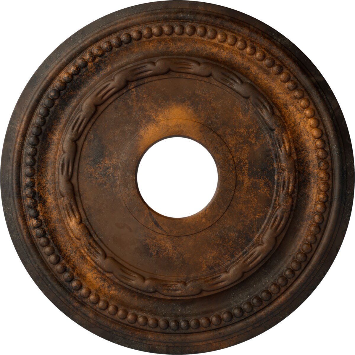 Ekena Millwork CM15FERUS Federal 15.375-in W x 15.375-in L Painted Rust Polyurethane Whole Ceiling Medallion