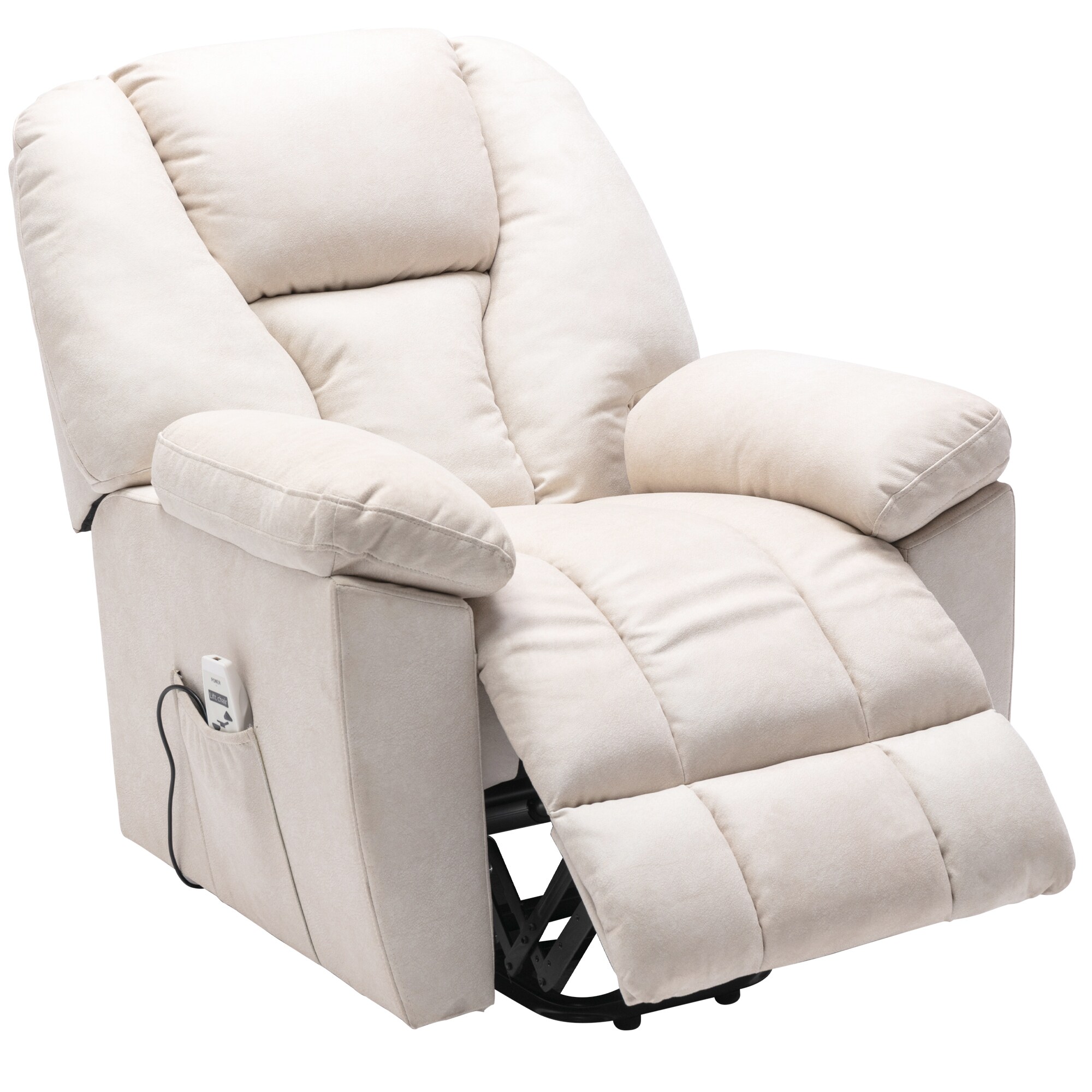 Beige Power Lift Recliner Living Room Furniture at