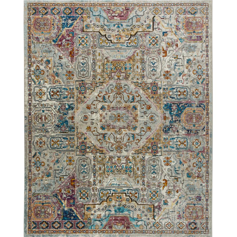 Nicole Miller Parlin Dahlia Bohemian Gray Border 3 x 4 Area Rug in the