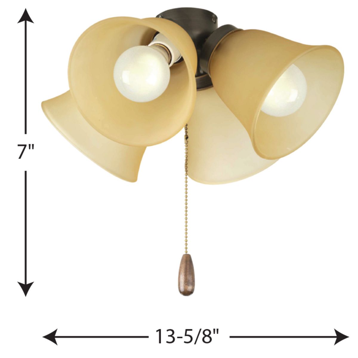 Progress Lighting AirPro 13.75-in 4-Light Bronze LED Ceiling Fan Light ...