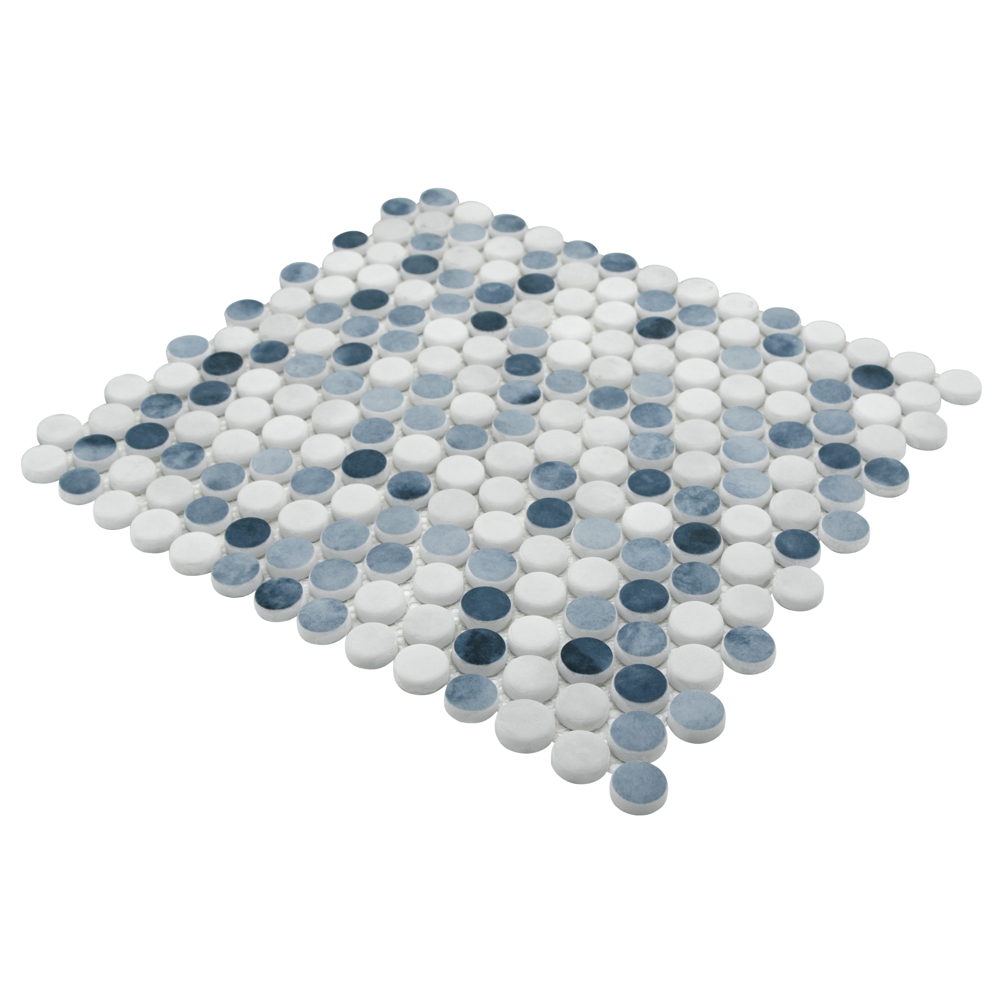 12" x 12" Black Matte Glass Pebble Mosaic Tile