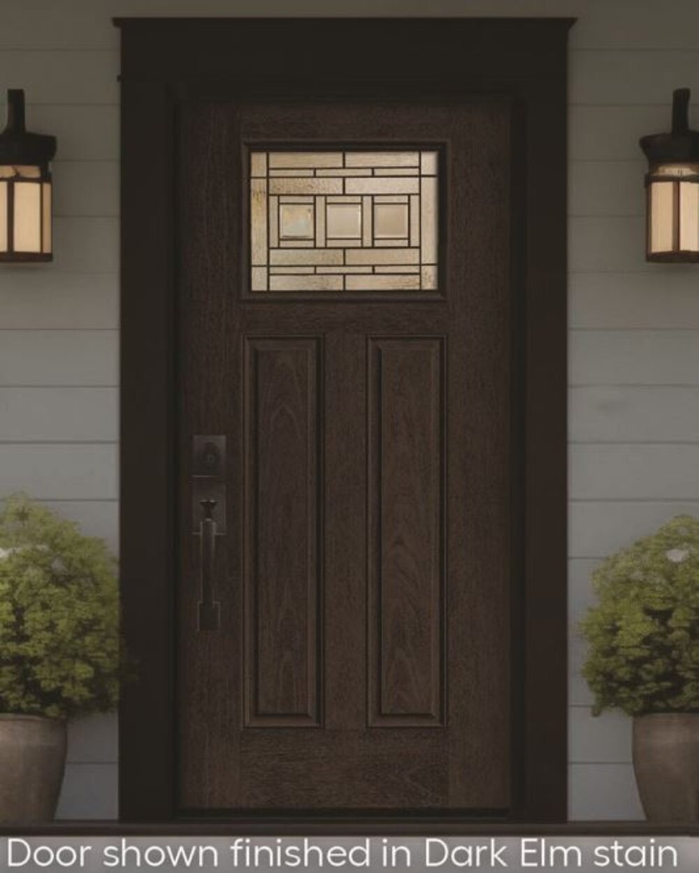 RELIABILT 10172488 Entry Door 36-in x 80-in x Fiberglass Craftsman Left-hand inswing Dark Elm Stained Slab Front Door Insulating core
