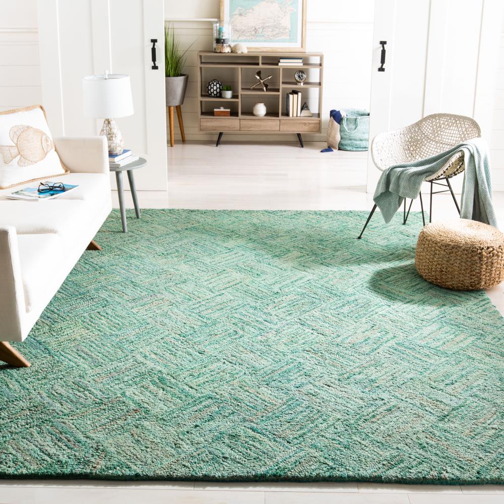 Safavieh Nantucket Liming 6 x 9 Green Indoor Abstract Bohemian/Eclectic  Area Rug in the Rugs department at