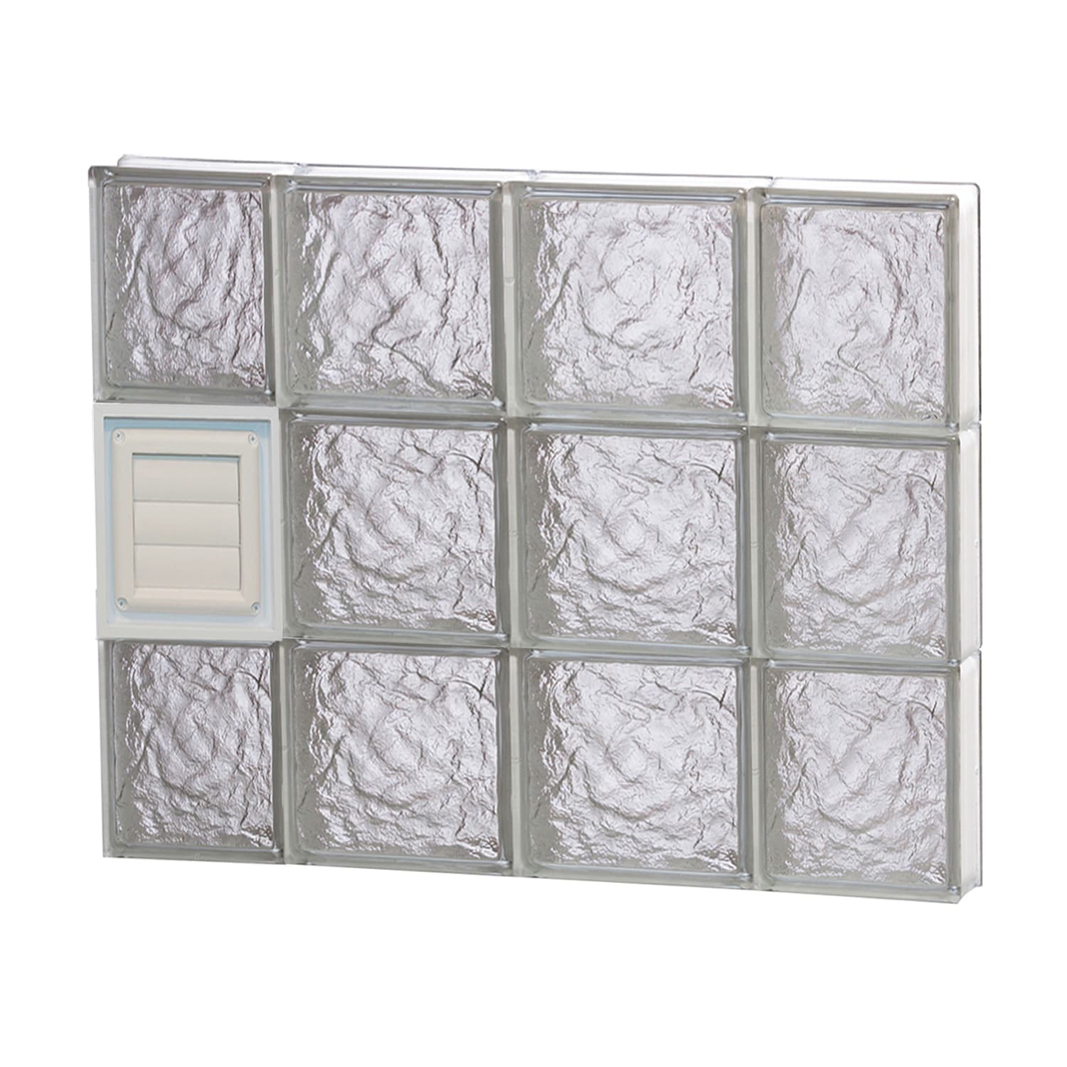 REDI2SET D2824IS Ice Glass 27-in x 23-1/4-in Frameless Replacement Dryer vent Glass Block Window