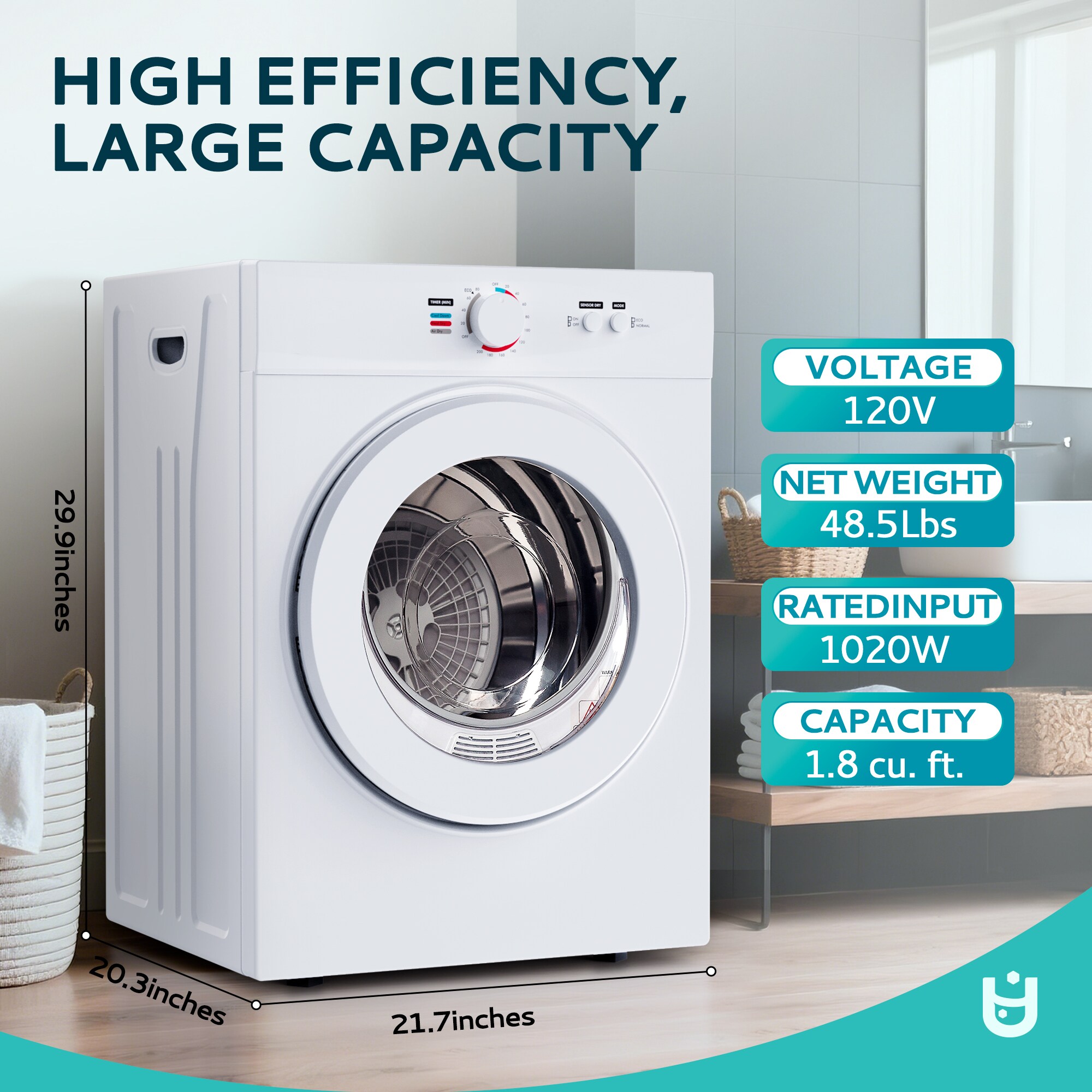 Euhomy CD005-180WH-E-LS-SC Elec-Dry - View #8