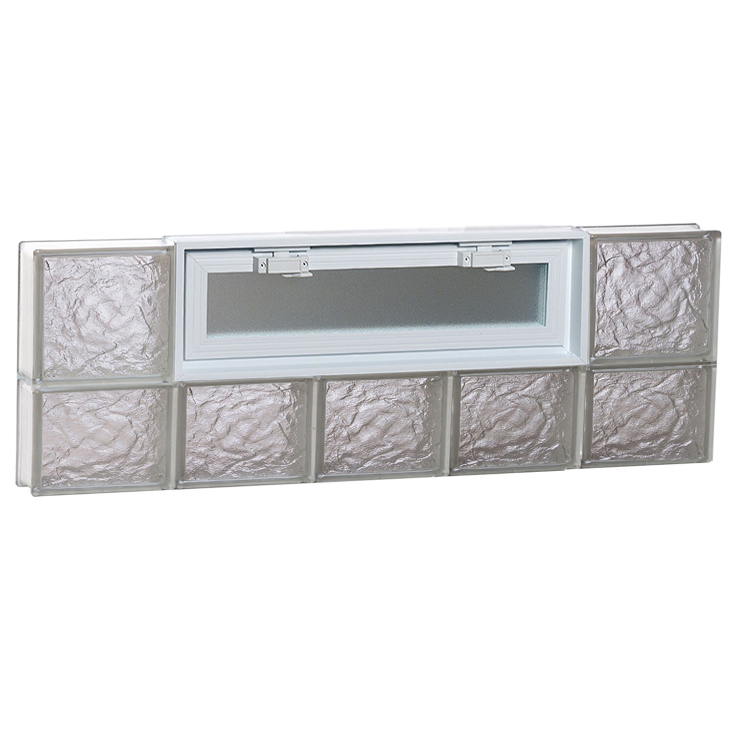 REDI2SET V4014IS Ice Glass 38-3/4-in x 13-1/2-in Frameless Replacement Vented Glass Block Window