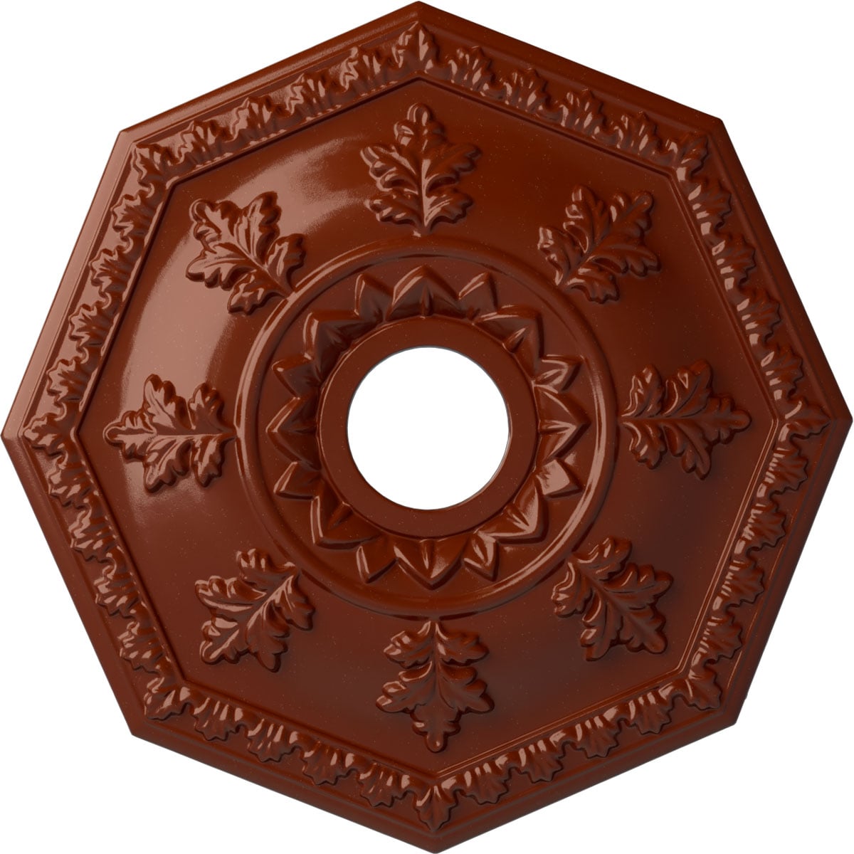 Ekena Millwork CM18NTFIF Nottingham 18-in W x 18-in L Painted Firebrick Polyurethane Whole Ceiling Medallion