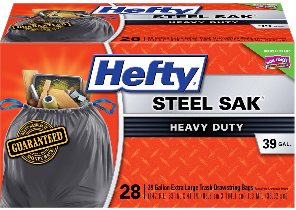 Hefty Strong Lawn & Leaf Trash Bags, 39 Gallon, 38 Count