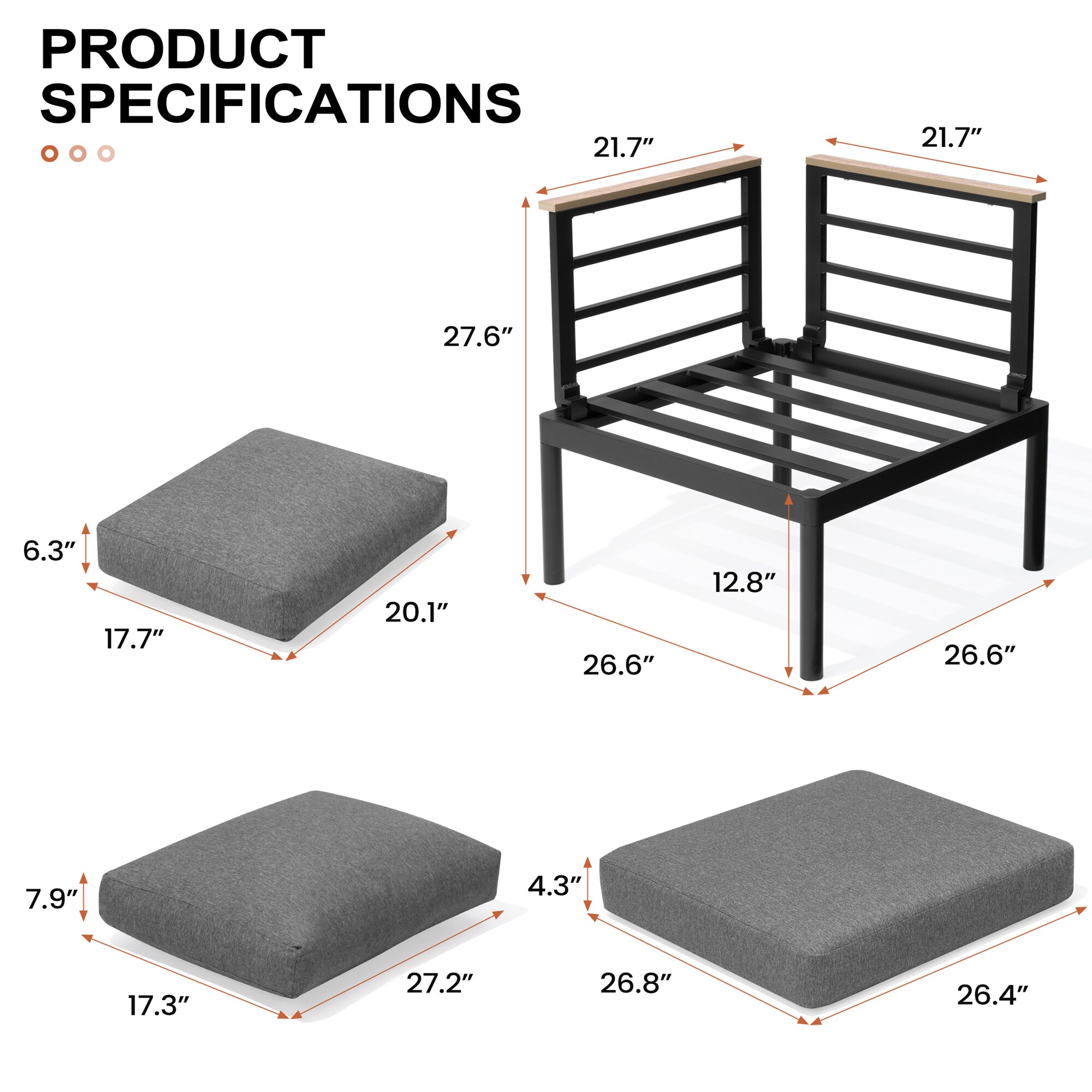 Crestlive Products CL-SF009DGY-7 Patio-Sofas-Daybeds - View #5