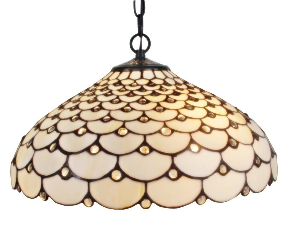 Amora Lighting 2-Light Multi Tiffany Stained Glass Dome Hanging Pendant ...