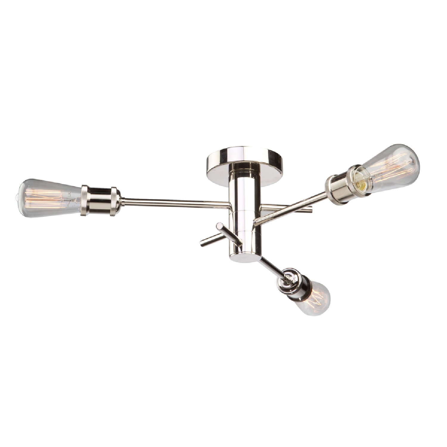 ARTCRAFT AC10783PN Tribeca 3 -Light 18.5-in Polished Nickel Flush Mount Light