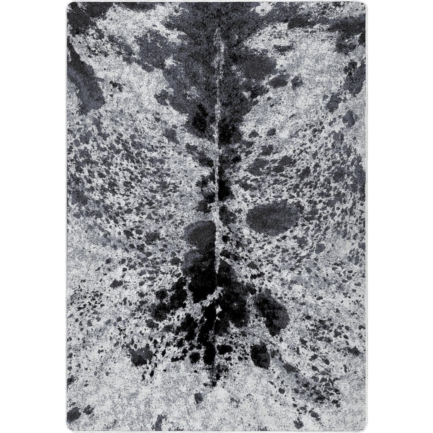 Black and White Tufted Synthetic Cowhide Rug, 4 x 5