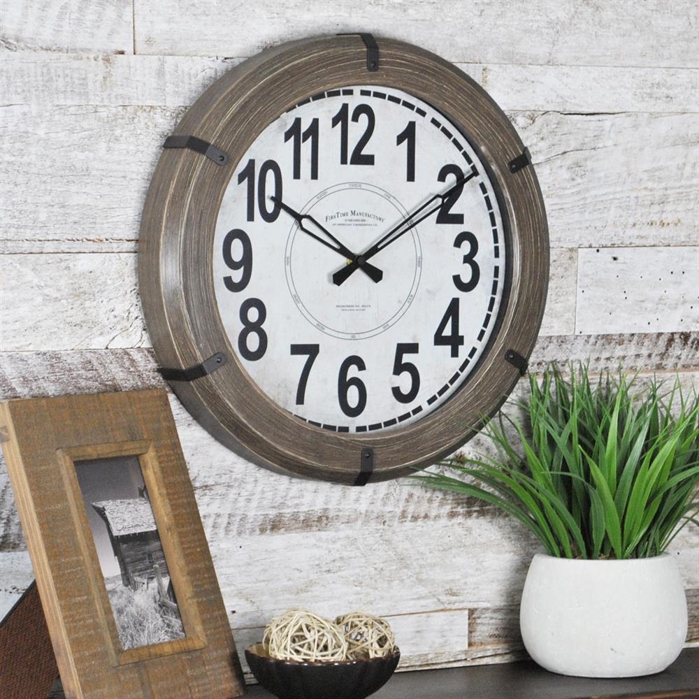 FirsTime 10056 Modern Rustic Analog Round Rustic