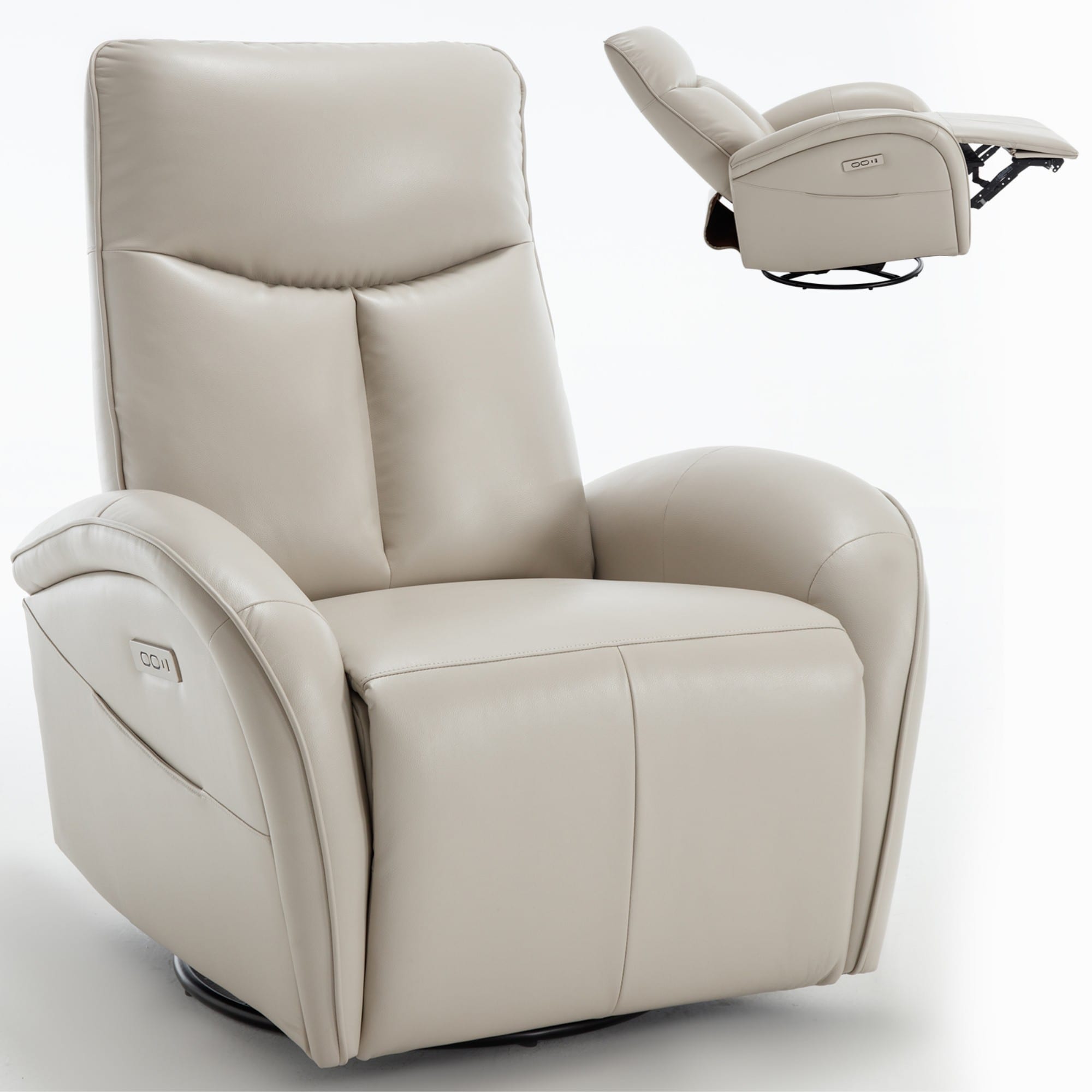Boyel Living BL-CM807BE Power Recliner Chair with Lumbar Support Max Swivel Degree 270° Heavy Duty Motion Mechanism with USB and Type-C Ports