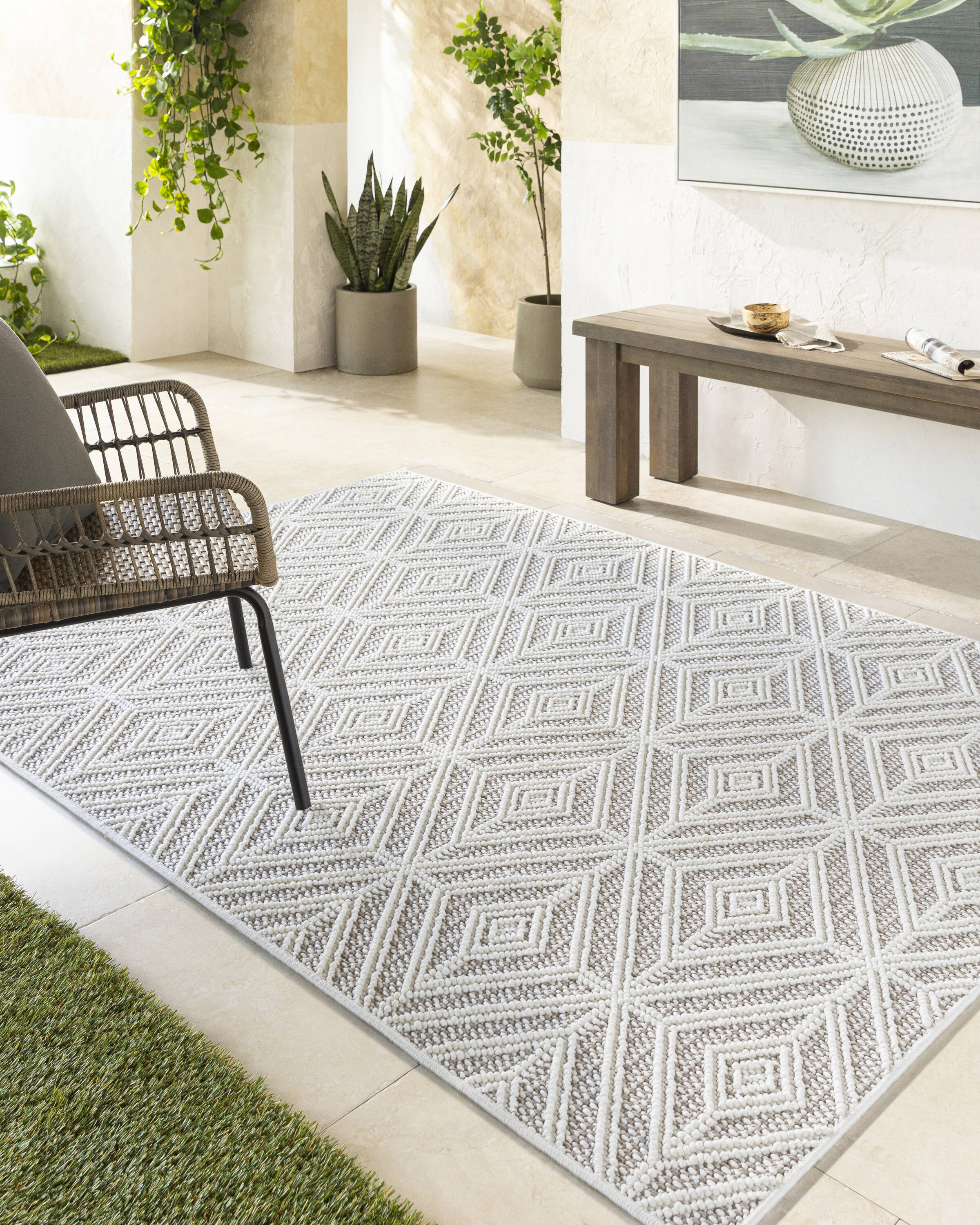 Livabliss BCR2317-537 Bouclair 5 x 7 (ft) Polyester Gray Rectangular Indoor Mid-Century Modern Area rug