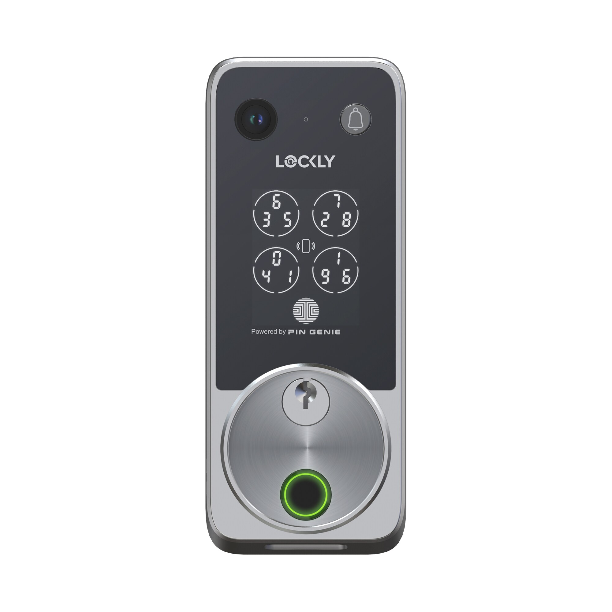 Lockly PGK798NVSN Vision Elite Zeno Series Satin Nickel Smart Lock, HD Video Doorbell w/ 2-Way Audio and Night Vision