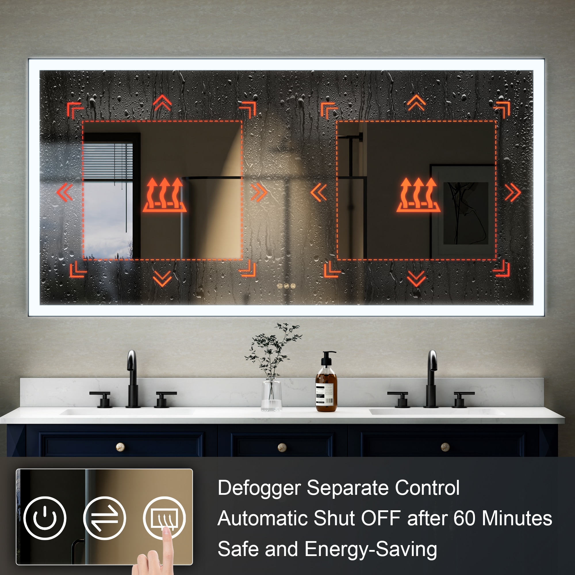 WELLFOR W5FM7236MB Framed-Bath-Mirrors - View #7