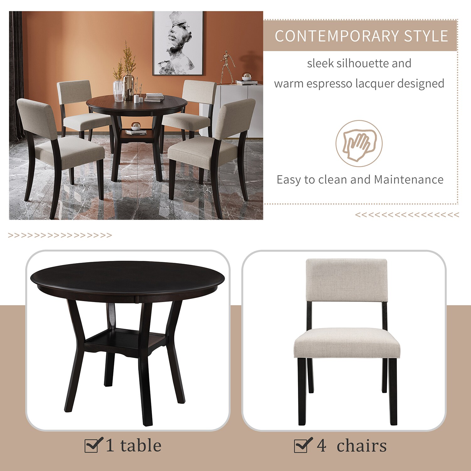 SINOFURN SYA010291GY Dining-Sets - View #6