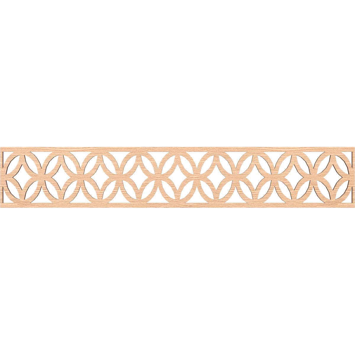 Ekena Millwork MLDA08X46CRORO Crosby Fretwork Flat Trim 8-in x 3.89-ft Red Oak Brown Unfinished 2157136 Pierced Wall Panel Moulding