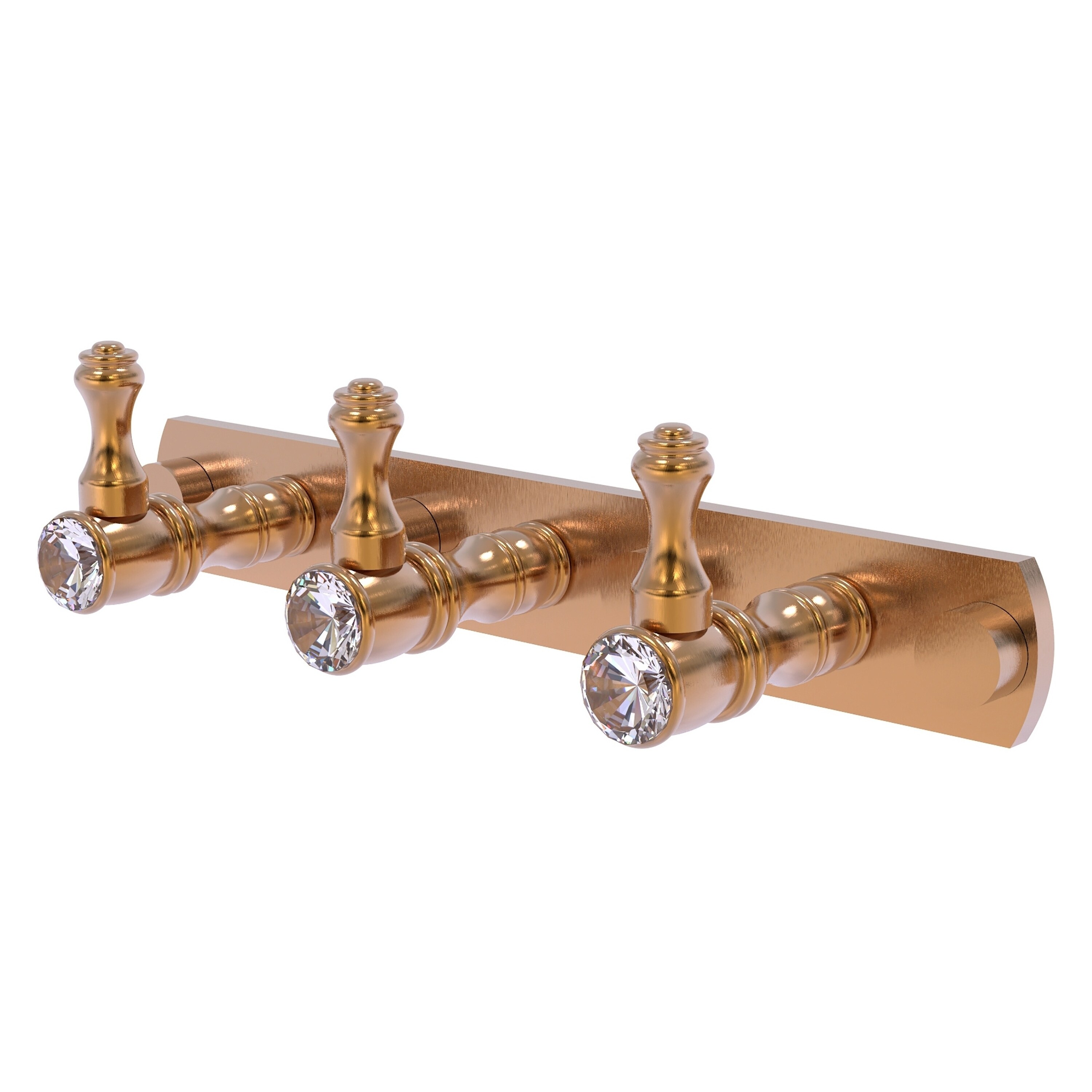 Allied Brass CC-20-3-BBR Carolina Crystal Brushed Bronze Triple -Hook Wall mount Towel Hook