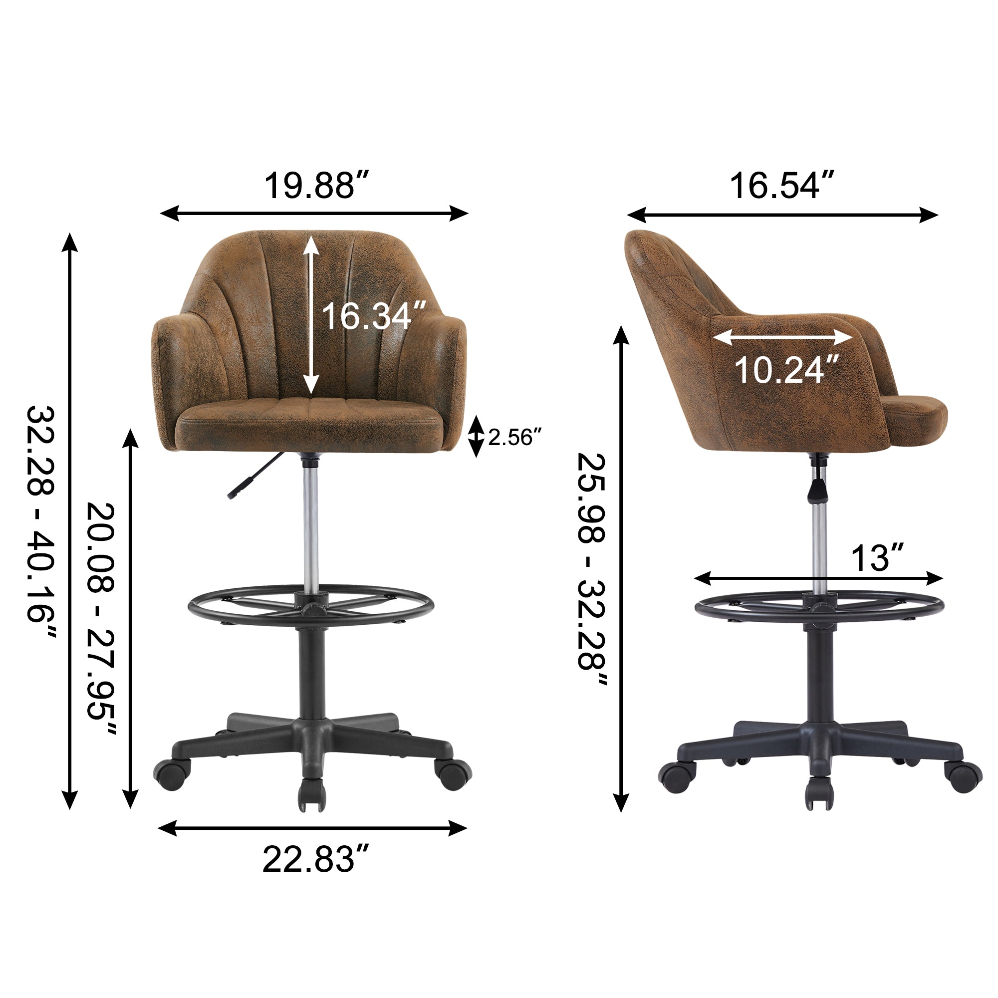 Vecelo LOE-OC15-BRN Office-Chairs - View #3