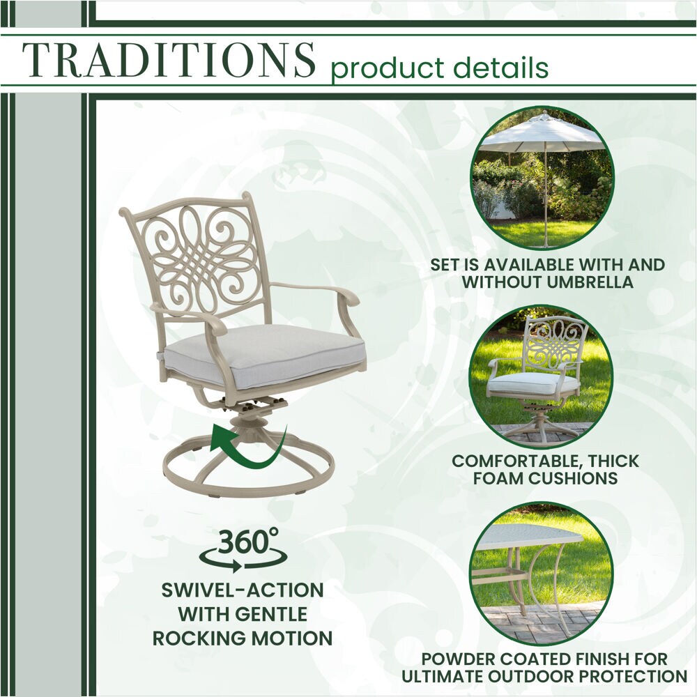 Hanover TRADDNSD7PCSW6-BE-SU Patio-Dining-Sets - View #4