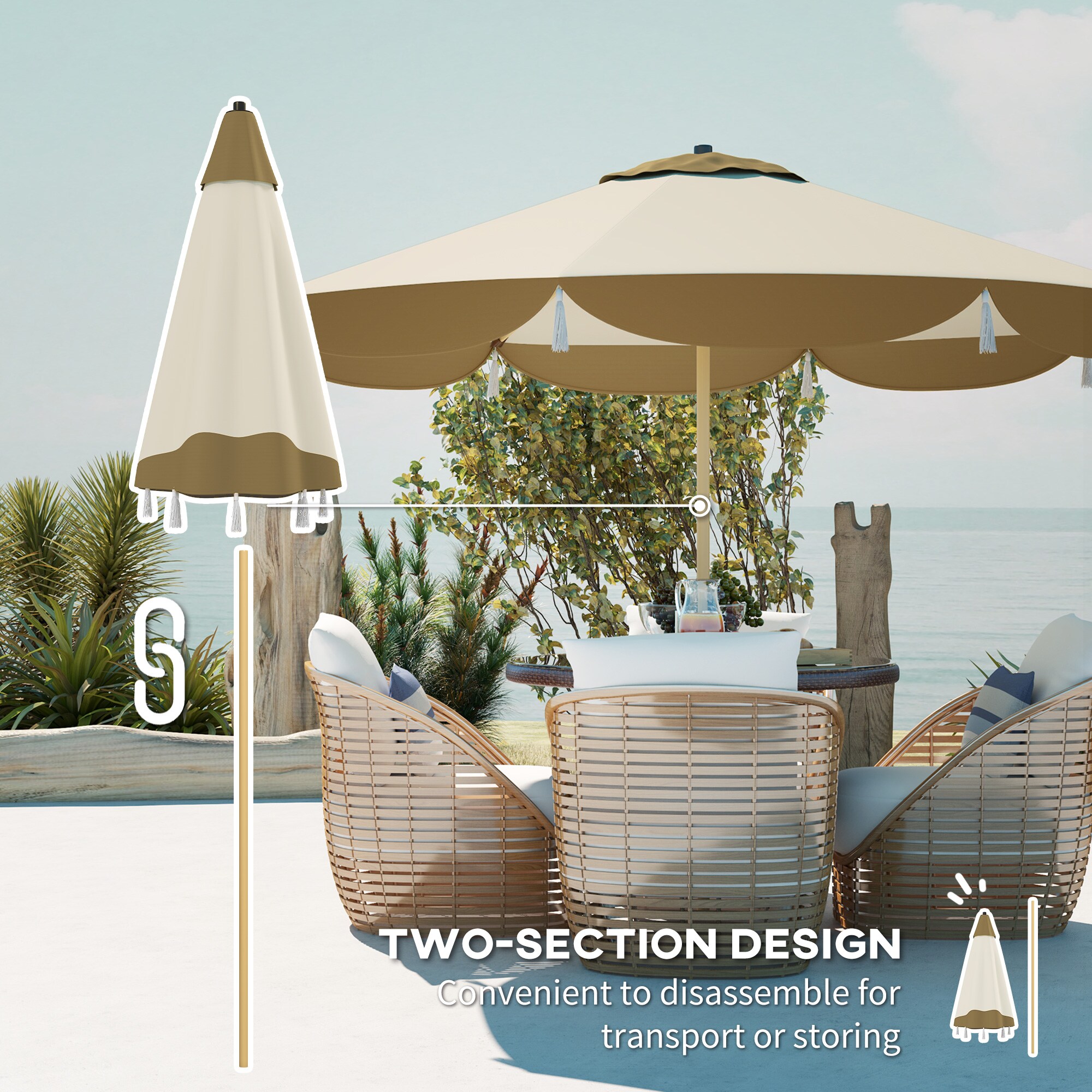 Outsunny 84D-349V00CW Umbrellas-2 - View #4