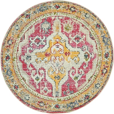 Unique Loom Haring Vita 3 x 10 Multi/Ivory Indoor Medallion Oriental Runner Unique Loom Haring Vita 3 x 10 Multi/Ivory Indoor Medallion Oriental Runner