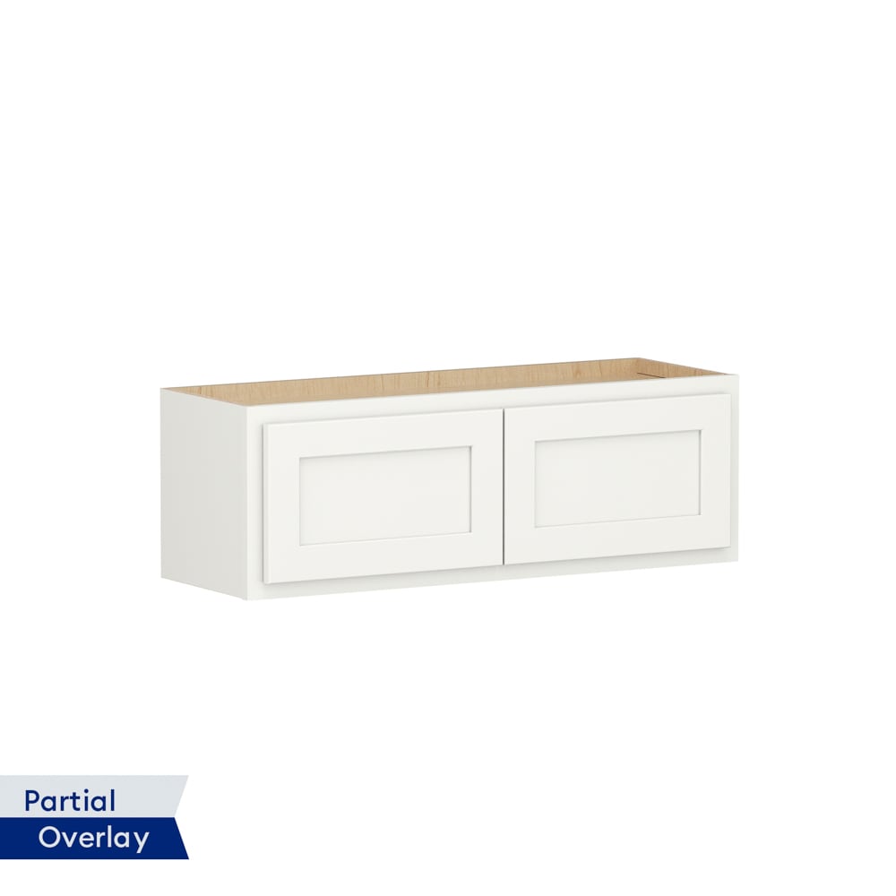 Shenandoah PRO Express Breckenridge 36-in W x 12.125-in H x 12-in D Linen Full Overlay Wall Fully Assembled Plywood Cabinet (Recessed Panel Shaker Door Style)