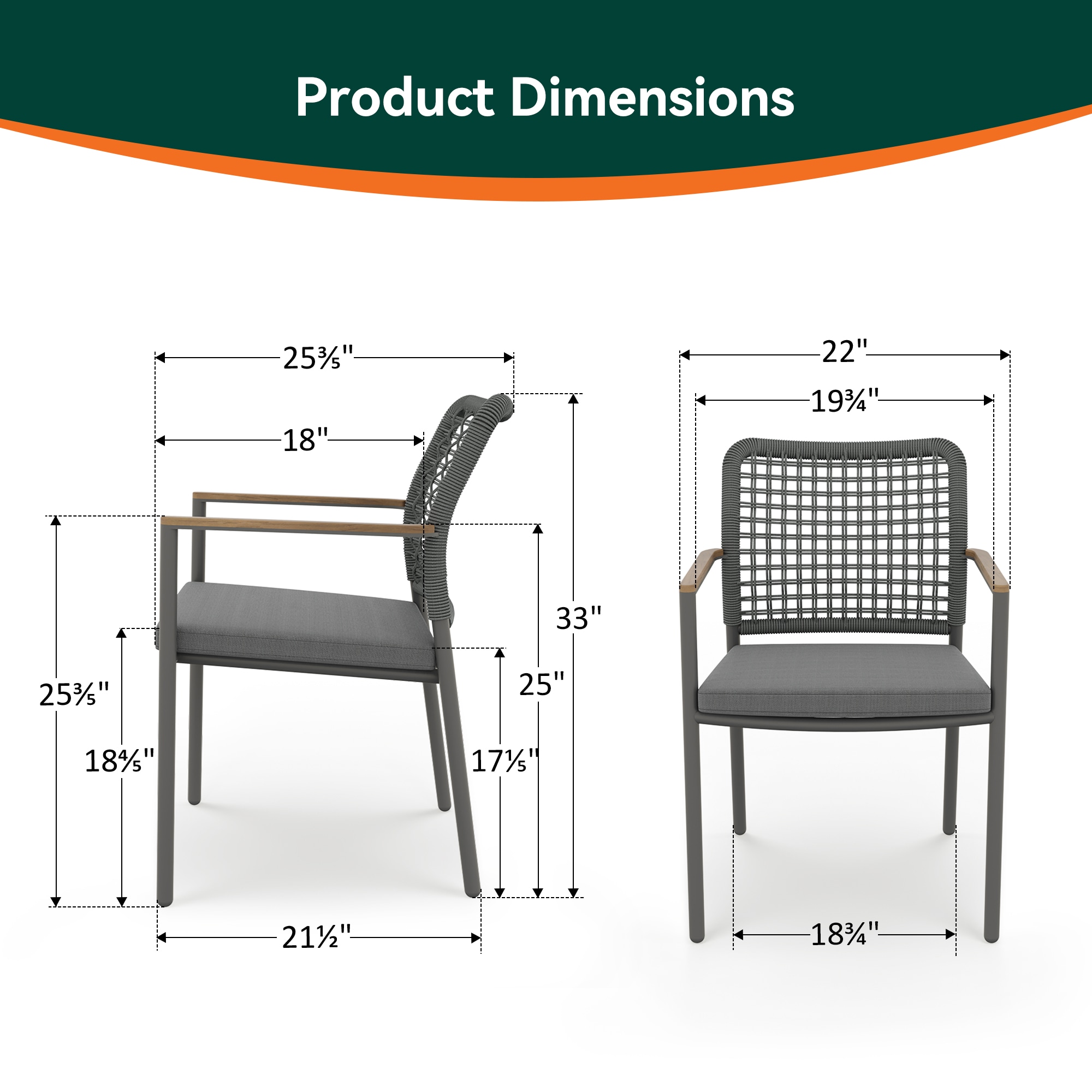 ELEVATE OUTDOORS ELO805-RDC-G6 Patio-Chairs - View #4