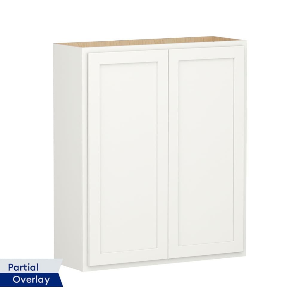 Shenandoah PRO Express SPE 92MPS-362 Breckenridge 36-in W x 42-in H x 12-in D Linen Partial Overlay Wall Fully assembled Plywood Cabinet (Recessed Panel Shaker)