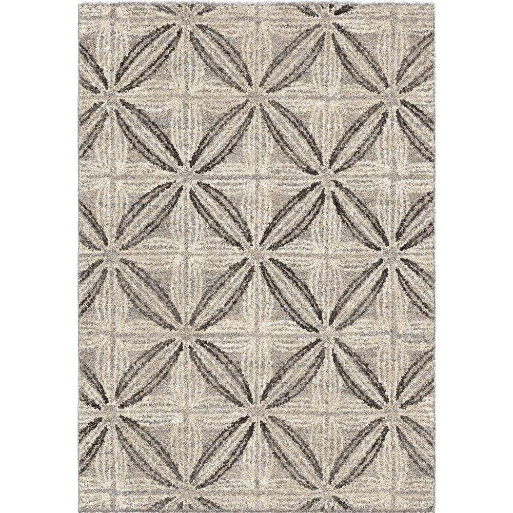 Armen Living LCDSRU5X8SIL Daisy 5 X 8 Grey,Cream,Dark Grey Indoor Abstract Area Rug