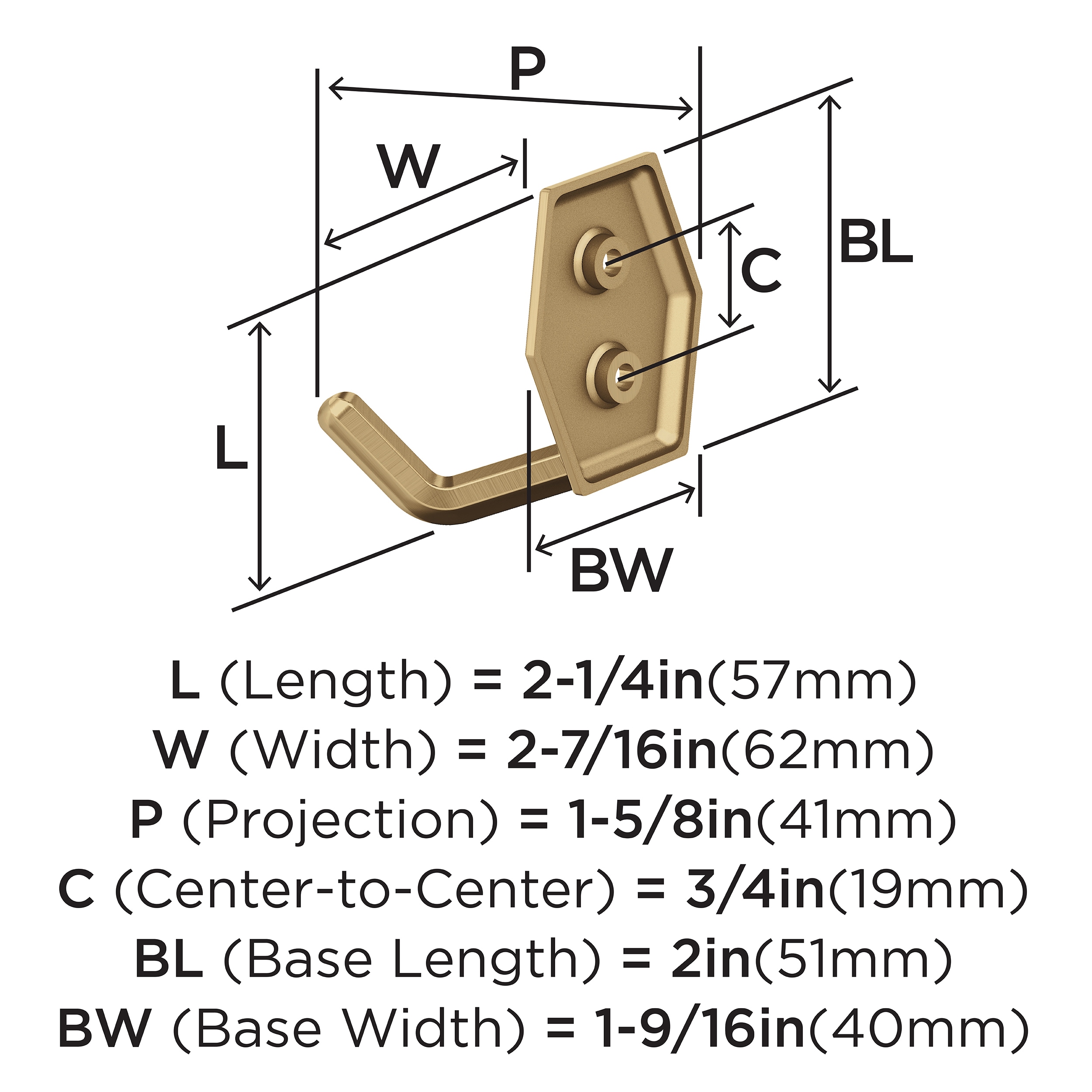 Amerock H37008CZ Decorative-Wall-Hooks - View #4