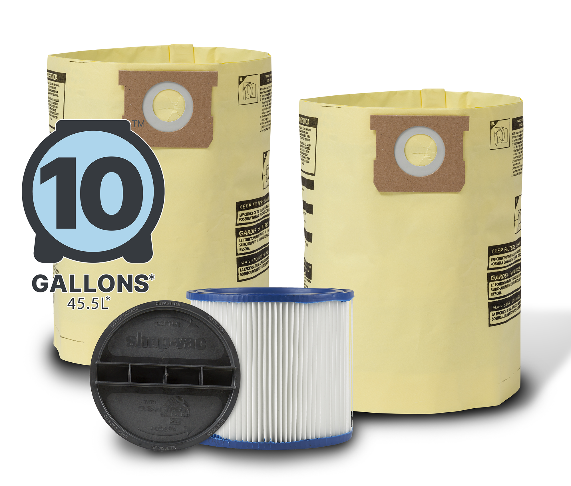 Shop-Vac 5430083 3 -Pack Reusable Large Wet/Dry Shop Vacuum Cartridge filter