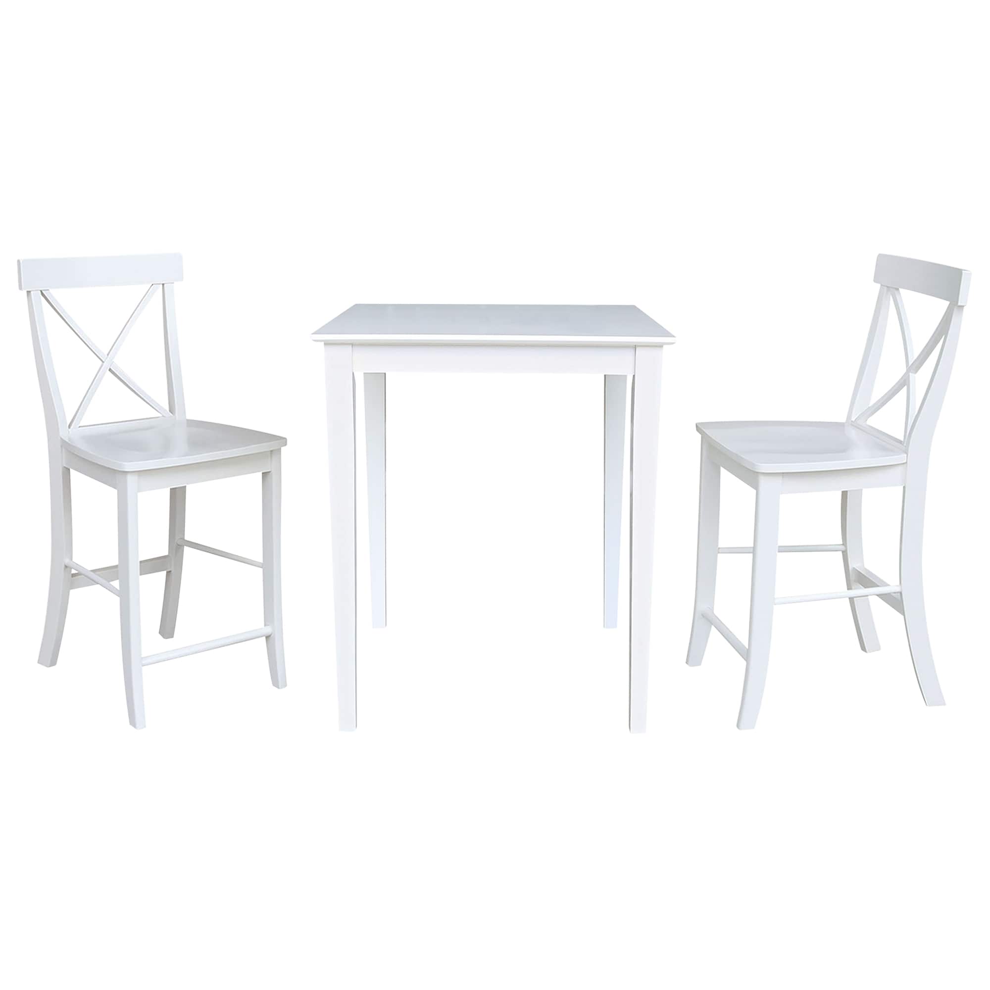 International Concepts K08-3030-S6132-2 White Traditional Dining Room Set with Square Table (Seats 2)