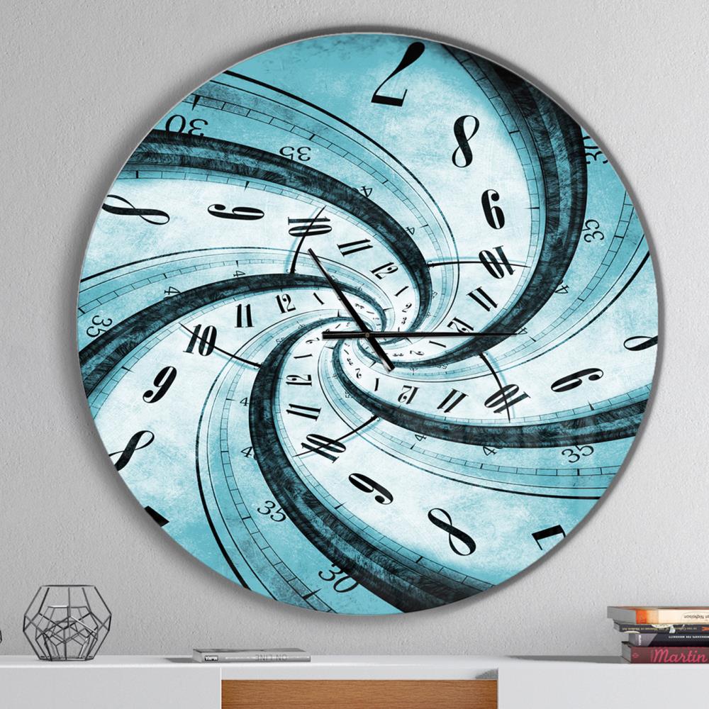 Designart Designart 'Time Vortex Spiral ' Modern wall clock in the ...